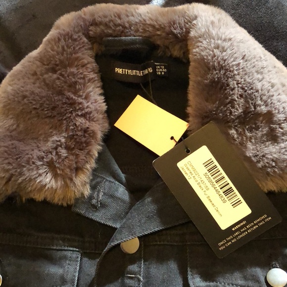 Pretty little thing denim jacket with fur sleeves - Picture 2 of 3